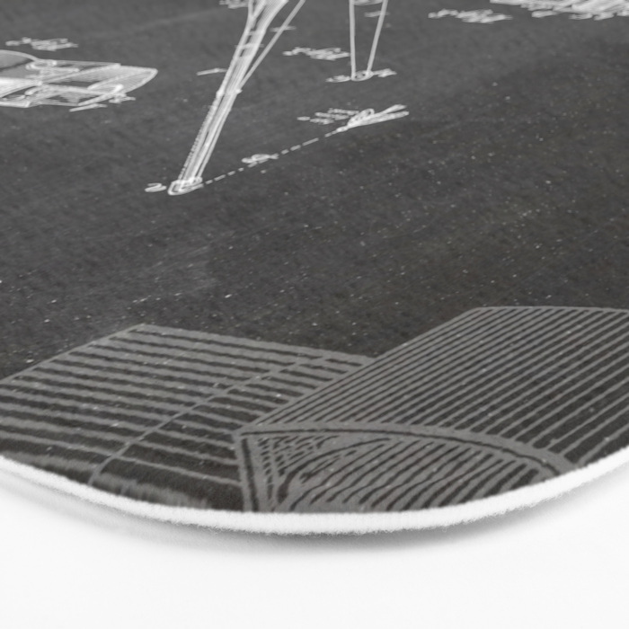 Fishing Rod Patent - Fishing Art - Black Chalkboard Bath Mat Gallery Image 3