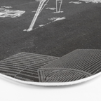 Fishing Rod Patent - Fishing Art - Black Chalkboard Bath Mat Gallery Image 3