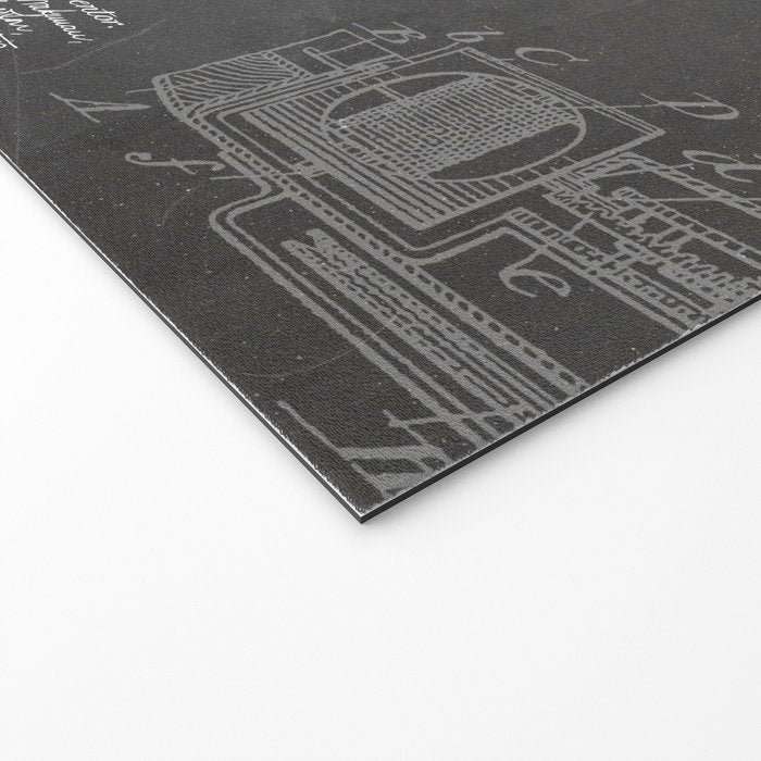 Fishing Rod Patent - Fishing Art - Black Chalkboard Welcome Mat Gallery Image 2