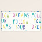 Follow your dreams hand-lettering Desk Mat Gallery Image 3