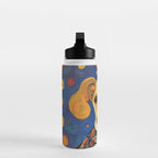 Gustav Klimt Style Dog in a Starry Night Landscape  Water Bottle Gallery Image 3