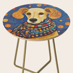 Gustav Klimt Style Dog in a Starry Night Landscape  Side Table Gallery Image 2