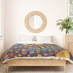 Gustav Klimt Style Dog in a Starry Night Landscape  Duvet Cover Gallery Image 3