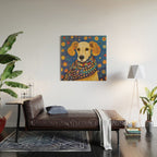 Gustav Klimt Style Dog in a Starry Night Landscape  Wood Wall Art Gallery Image 2