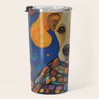 Gustav Klimt Style Dog in a Starry Night Landscape  Travel Mug Gallery Image 3