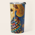Gustav Klimt Style Dog in a Starry Night Landscape  Travel Mug Gallery Image 2