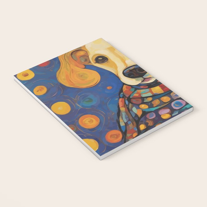 Gustav Klimt Style Dog in a Starry Night Landscape  Notebook Gallery Image 3