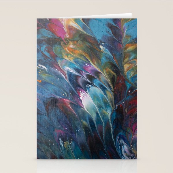 Multi Feather Splash Stationery Card Gallery Image 1