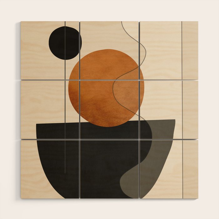 Abstract Minimal Shapes 135 Wood Wall Art Gallery Image 1