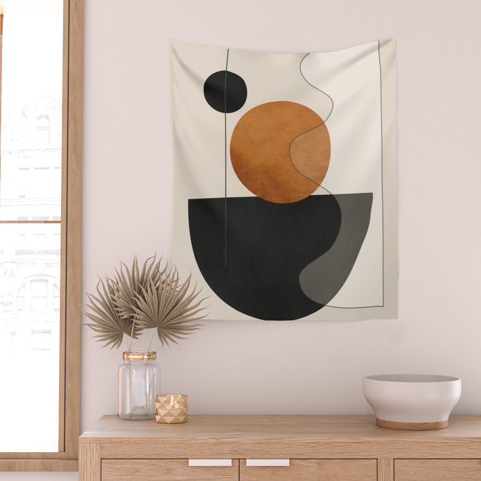 Abstract Minimal Shapes 135 Wall Tapestry Gallery Image 2
