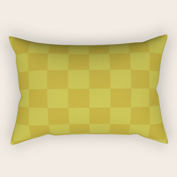 Chartreuse x Yellow Chartreuse Mixed Checker Rectangular Pillow Gallery Image 2