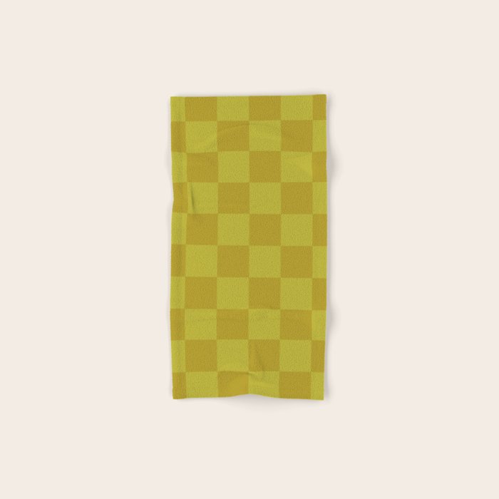 Chartreuse x Yellow Chartreuse Mixed Checker Bath Towel Gallery Image 1