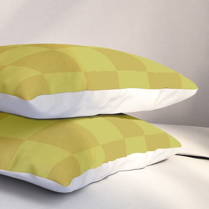 Chartreuse x Yellow Chartreuse Mixed Checker Pillow Sham Gallery Image 3