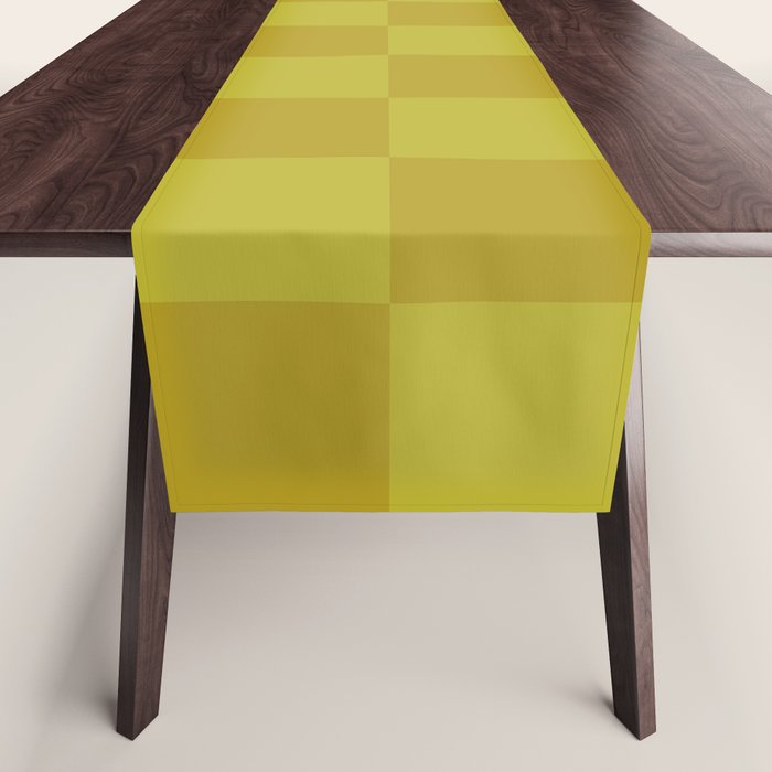 Chartreuse x Yellow Chartreuse Mixed Checker Table Runner Gallery Image 1