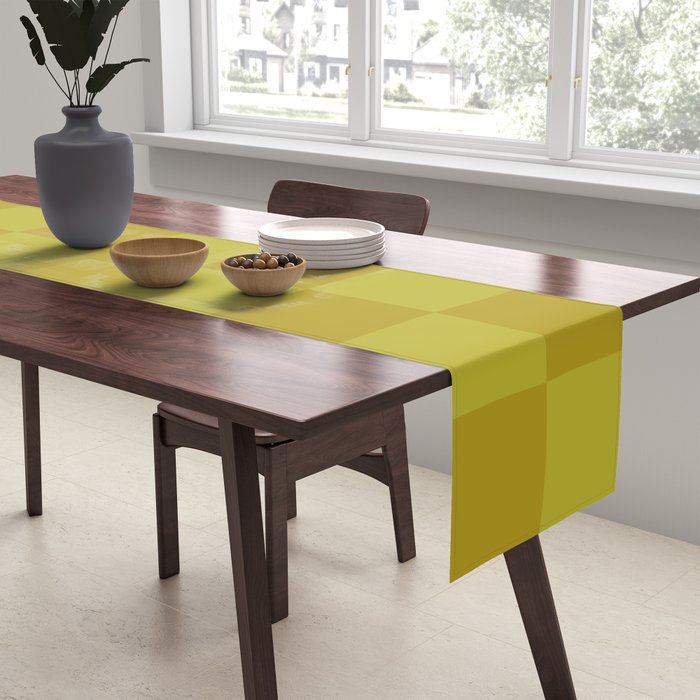 Chartreuse x Yellow Chartreuse Mixed Checker Table Runner Gallery Image 2