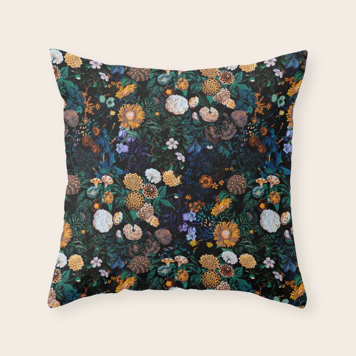 Multicolor Night Forest Throw Pillow Gallery Image 1