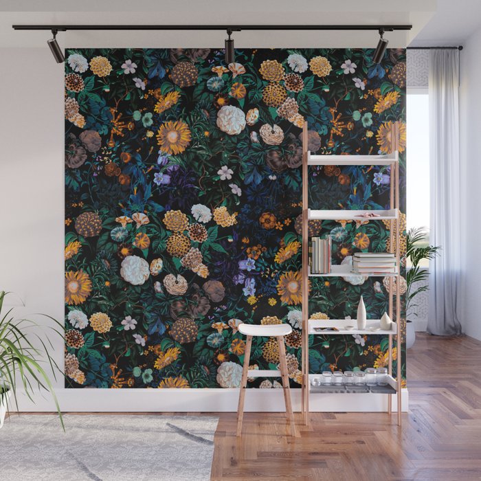 Multicolor Night Forest Wall Mural Gallery Image 1