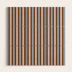 Vertical Stripes Double Stripe Pattern in Pastel Blue Pink Brown Wood Wall Art Gallery Image 1