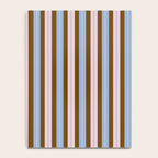 Vertical Stripes Double Stripe Pattern in Pastel Blue Pink Brown Notebook Gallery Image 4
