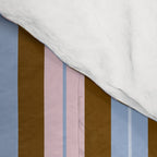 Vertical Stripes Double Stripe Pattern in Pastel Blue Pink Brown Comforter Gallery Image 4
