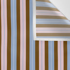 Vertical Stripes Double Stripe Pattern in Pastel Blue Pink Brown Wall Tapestry Gallery Image 3
