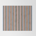 Vertical Stripes Double Stripe Pattern in Pastel Blue Pink Brown Throw Blanket Gallery Image 2