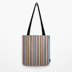 Vertical Stripes Double Stripe Pattern in Pastel Blue Pink Brown Tote Bag Gallery Image 2