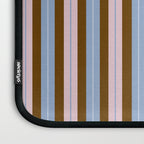 Vertical Stripes Double Stripe Pattern in Pastel Blue Pink Brown Laptop Sleeve Gallery Image 3