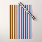 Vertical Stripes Double Stripe Pattern in Pastel Blue Pink Brown Wrapping Paper Gallery Image 1