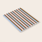 Vertical Stripes Double Stripe Pattern in Pastel Blue Pink Brown Notebook Gallery Image 3