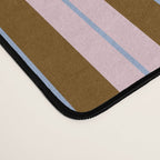 Vertical Stripes Double Stripe Pattern in Pastel Blue Pink Brown Desk Mat Gallery Image 4