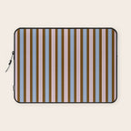 Vertical Stripes Double Stripe Pattern in Pastel Blue Pink Brown Laptop Sleeve Gallery Image 1
