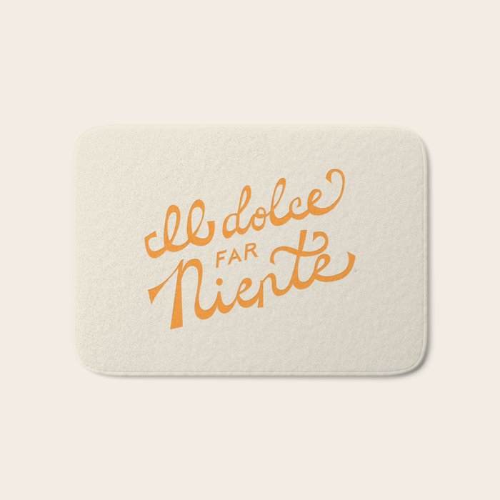 Il dolce far niente (The sweetness of doing nothing) - Orange Bath Mat Gallery Image 1