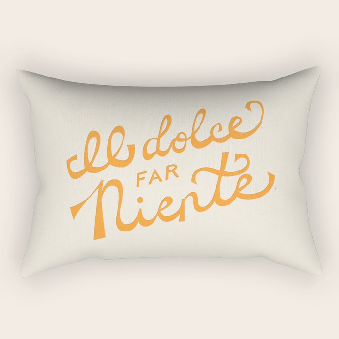 Il dolce far niente (The sweetness of doing nothing) - Orange Rectangular Pillow Gallery Image 2