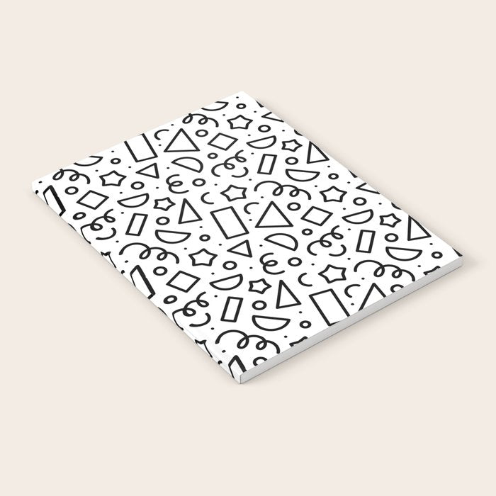 Fun black and white doodle shape  pattern Notebook Gallery Image 1