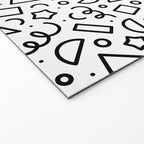Fun black and white doodle shape  pattern Welcome Mat Gallery Image 2