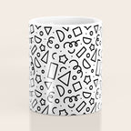 Fun black and white doodle shape  pattern Coffee Mug Gallery Image 4