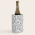 Fun black and white doodle shape  pattern Wine Chiller Gallery Image 3