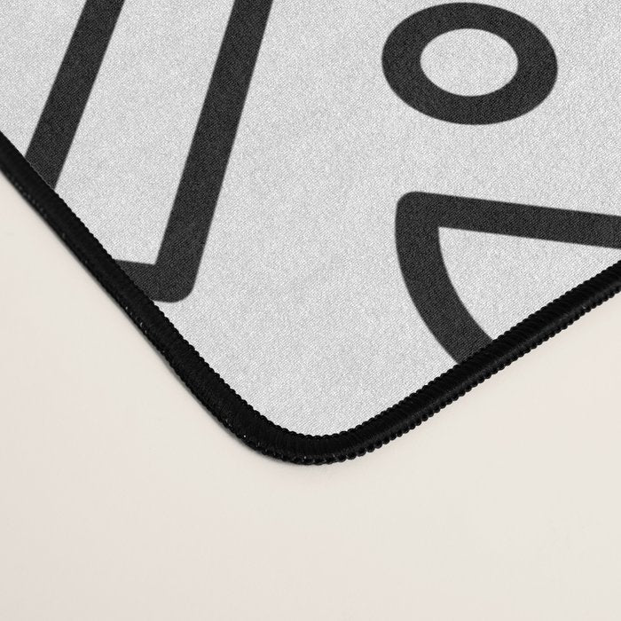 Fun black and white doodle shape  pattern Desk Mat Gallery Image 4