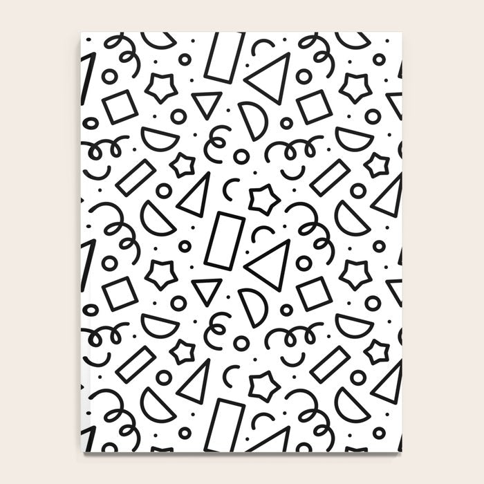 Fun black and white doodle shape  pattern Notebook Gallery Image 4