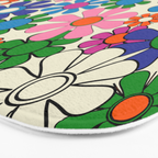 Vibrant Retro Garden Groovy Colorful 60s 70s Floral Pattern Bath Mat Gallery Image 3