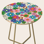 Vibrant Retro Garden Groovy Colorful 60s 70s Floral Pattern Side Table Gallery Image 2