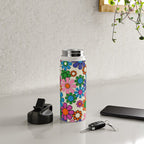 Vibrant Retro Garden Groovy Colorful 60s 70s Floral Pattern Water Bottle Gallery Image 4