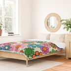 Vibrant Retro Garden Groovy Colorful 60s 70s Floral Pattern Duvet Cover Gallery Image 2