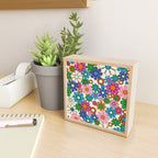 Vibrant Retro Garden Groovy Colorful 60s 70s Floral Pattern Mini Art Print Gallery Image 2