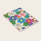 Vibrant Retro Garden Groovy Colorful 60s 70s Floral Pattern Notebook Gallery Image 3