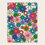 Vibrant Retro Garden Groovy Colorful 60s 70s Floral Pattern Poster Gallery Image 4