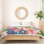 Vibrant Retro Garden Groovy Colorful 60s 70s Floral Pattern Duvet Cover Gallery Image 3