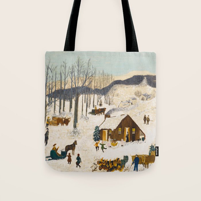 Anna Mary Robertson 'Grandma' Moses Sugaring Off American Folk Art Tote Bag Gallery Image 1