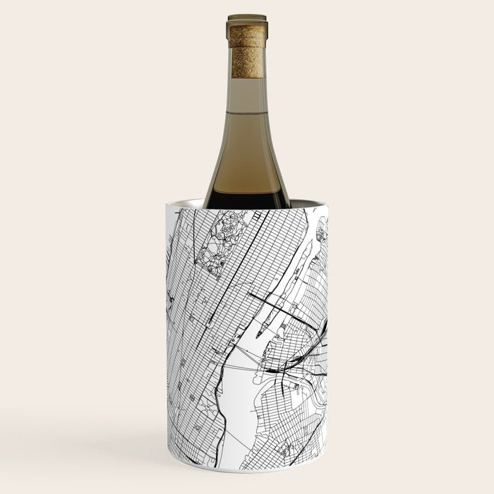 New York City White Map Wine Chiller Gallery Image 1